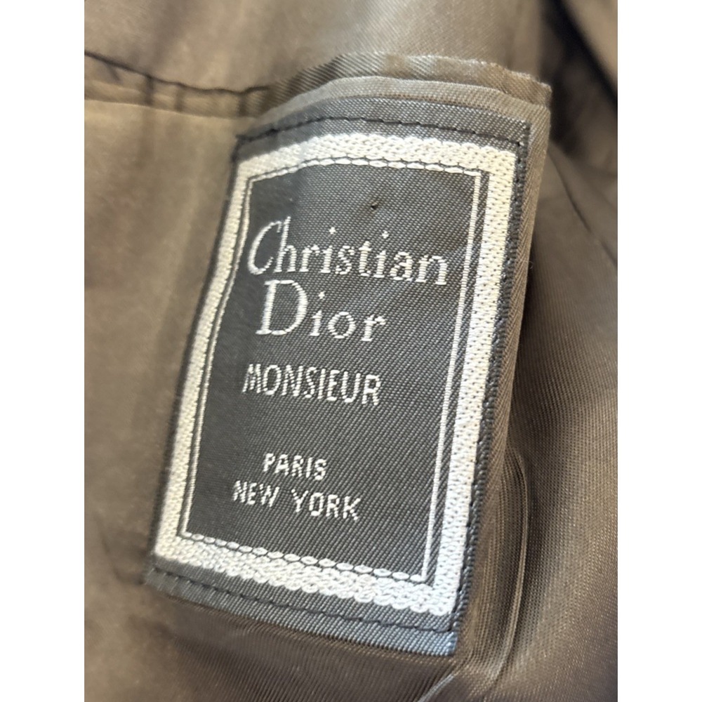 Christian Dior Monsieur Men's 46L Wool Dark Gray Striped Suit Blazer Made in USA - Picture 3 of 10